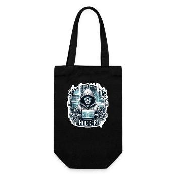 Hacker - Illustration - Geschenkbeutel für Flaschen - Schwarz - Vorne