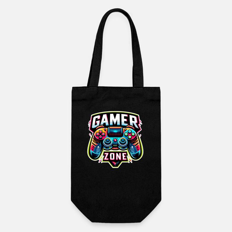 Gamer Zone - Controller Illustration - Gift Bag for Bottles - black
