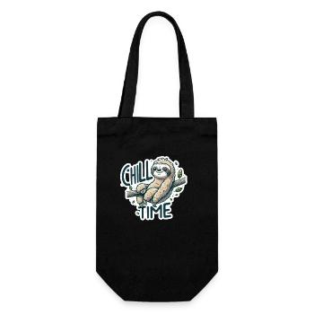 Chill Time - Sloth Illustration - Gift Bag for Bottles - black - Front