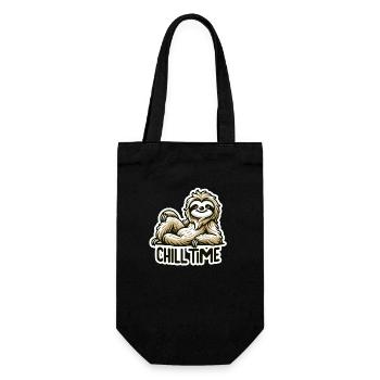 Chill Time - Sloth Illustration - Gift Bag for Bottles - black - Front