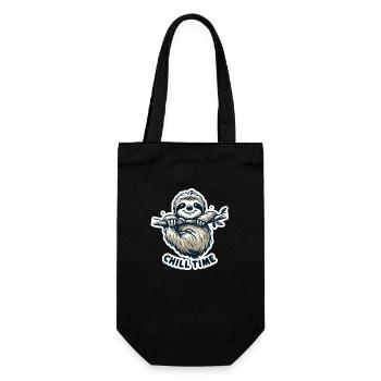 Chill Time - Sloth Illustration - Gift Bag for Bottles - black - Front