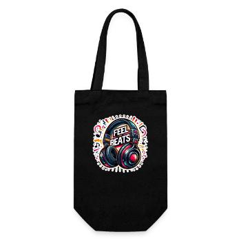 Ressentez les rythmes - Illustration d'un casque - Sac à bouteille - noir - Devant