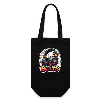 Ressentez les rythmes - Illustration d'un casque - Sac à bouteille - noir - Devant