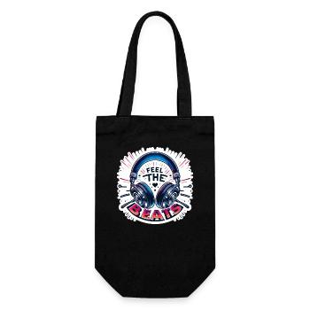 Ressentez les rythmes - Illustration d'un casque - Sac à bouteille - noir - Devant