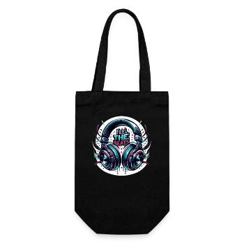 Ressentez les rythmes - Illustration d'un casque - Sac à bouteille - noir - Devant