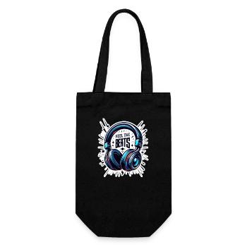 Ressentez les rythmes - Illustration d'un casque - Sac à bouteille - noir - Devant