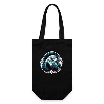 Ressentez les rythmes - Illustration d'un casque - Sac à bouteille - noir - Devant