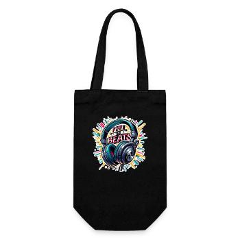 Ressentez les rythmes - Illustration d'un casque - Sac à bouteille - noir - Devant