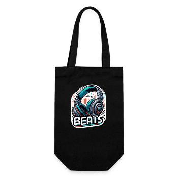 Ressentez les rythmes - Illustration d'un casque - Sac à bouteille - noir - Devant