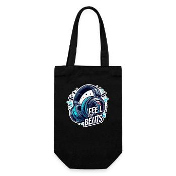Ressentez les rythmes - Illustration d'un casque - Sac à bouteille - noir - Devant