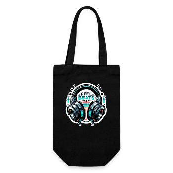 Ressentez les rythmes - Illustration d'un casque - Sac à bouteille - noir - Devant