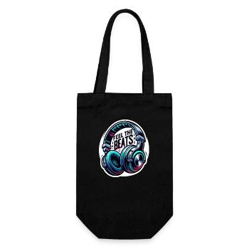 Ressentez les rythmes - Illustration d'un casque - Sac à bouteille - noir - Devant