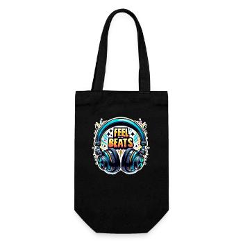 Ressentez les rythmes - Illustration d'un casque - Sac à bouteille - noir - Devant