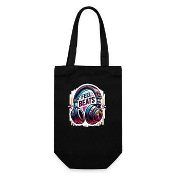 Ressentez les rythmes - Illustration d'un casque - Sac à bouteille - noir - Devant