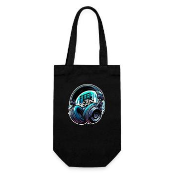 Ressentez les rythmes - Illustration d'un casque - Sac à bouteille - noir - Devant