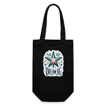 Rêvez grand - Illustration d’étoile filante - Sac à bouteille - noir - Devant