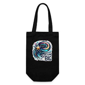 Rêvez grand - Illustration d’étoile filante - Sac à bouteille - noir - Devant