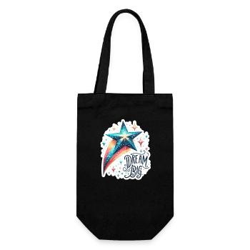 Rêvez grand - Illustration d’étoile filante - Sac à bouteille - noir - Devant
