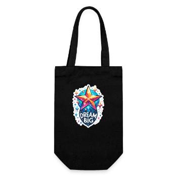 Rêvez grand - Illustration d’étoile filante - Sac à bouteille - noir - Devant