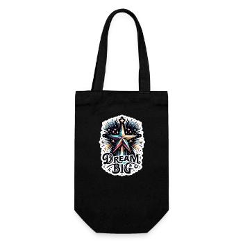 Dream Big - Shooting Star Illustration - Gift Bag for Bottles - black - Front