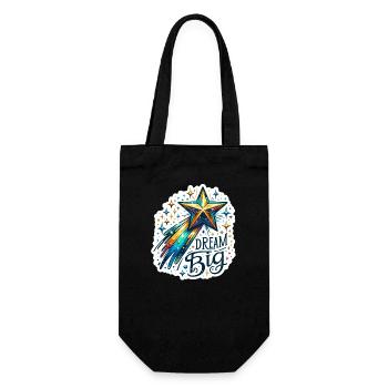 Dream Big - Shooting Star Illustration - Gift Bag for Bottles - black - Front