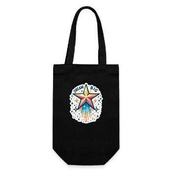 Dream Big - Shooting Star Illustration - Gift Bag for Bottles - black - Front