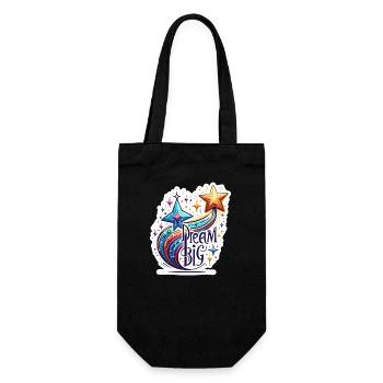 Rêvez grand - Illustration d’étoile filante - Sac à bouteille - noir - Devant