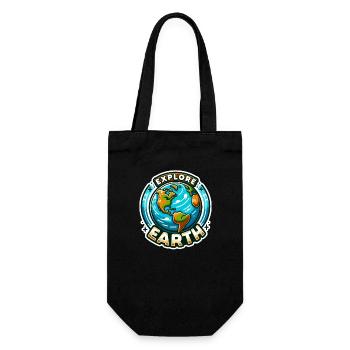 Explore Earth - Earth Illustration - Gift Bag for Bottles - black - Front