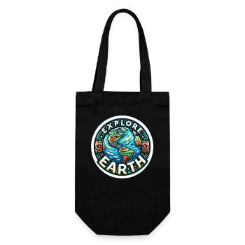 Explore Earth - Earth Illustration - Gift Bag for Bottles - black - Front