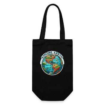 Explore Earth - Erde Illustration - Gift Bag for Bottles - black - Front