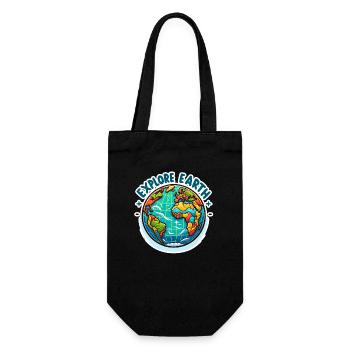 Explore Earth - Erde Illustration - Gift Bag for Bottles - black - Front