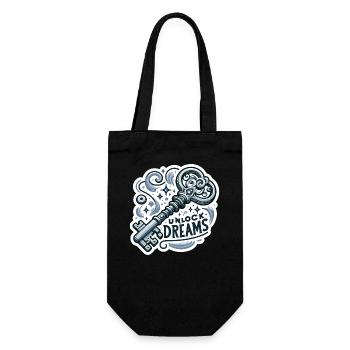 Unlock Dreams - Key Illustration - Gift Bag for Bottles - black - Front