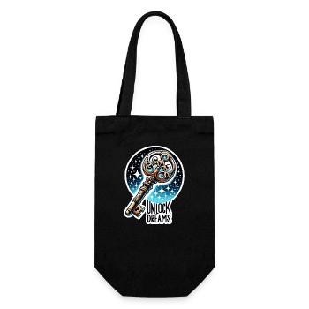 Unlock Dreams - Key Illustration - Gift Bag for Bottles - black - Front