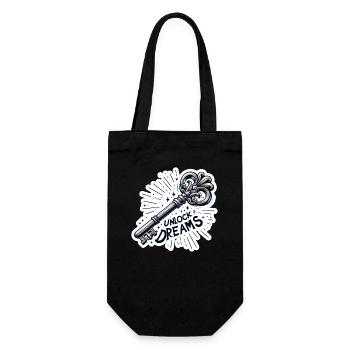 Unlock Dreams - Key Illustration - Gift Bag for Bottles - black - Front