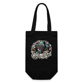Capture Moments - Camera Illustration - Gift Bag for Bottles - black - Front