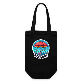 Restez au sec - Illustration de parapluie - Sac à bouteille - noir - Devant