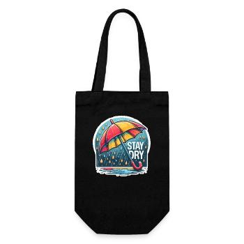 Restez au sec - Illustration de parapluie - Sac à bouteille - noir - Devant