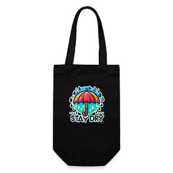 Restez au sec - Illustration de parapluie - Sac à bouteille - noir - Devant