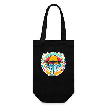 Restez au sec - Illustration de parapluie - Sac à bouteille - noir - Devant