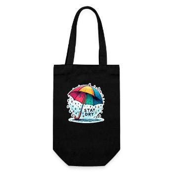 Restez au sec - Illustration de parapluie - Sac à bouteille - noir - Devant
