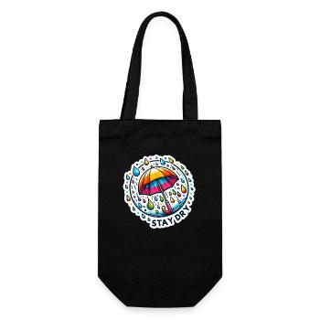 Restez au sec - Illustration de parapluie - Sac à bouteille - noir - Devant