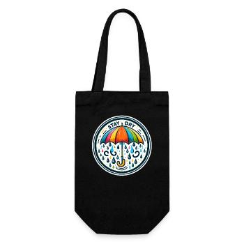 Restez au sec - Illustration de parapluie - Sac à bouteille - noir - Devant
