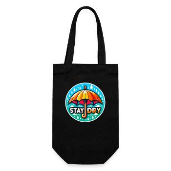 Restez au sec - Illustration de parapluie - Sac à bouteille - noir - Devant