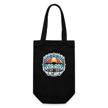 Restez au sec - Illustration de parapluie - Sac à bouteille - noir - Devant