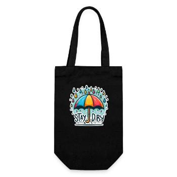 Restez au sec - Illustration de parapluie - Sac à bouteille - noir - Devant