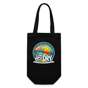 Restez au sec - Illustration de parapluie - Sac à bouteille - noir - Devant