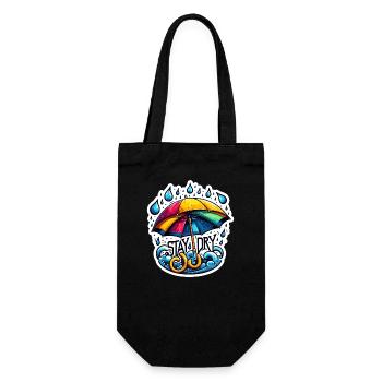 Restez au sec - Illustration de parapluie - Sac à bouteille - noir - Devant