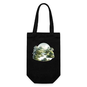 Landscape - Illustration - Gift Bag for Bottles - black - Front