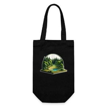 Landscape - Illustration - Gift Bag for Bottles - black - Front