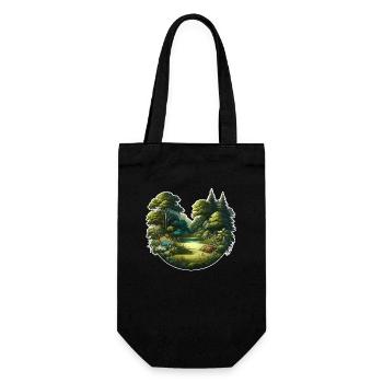 Landscape - Illustration - Gift Bag for Bottles - black - Front